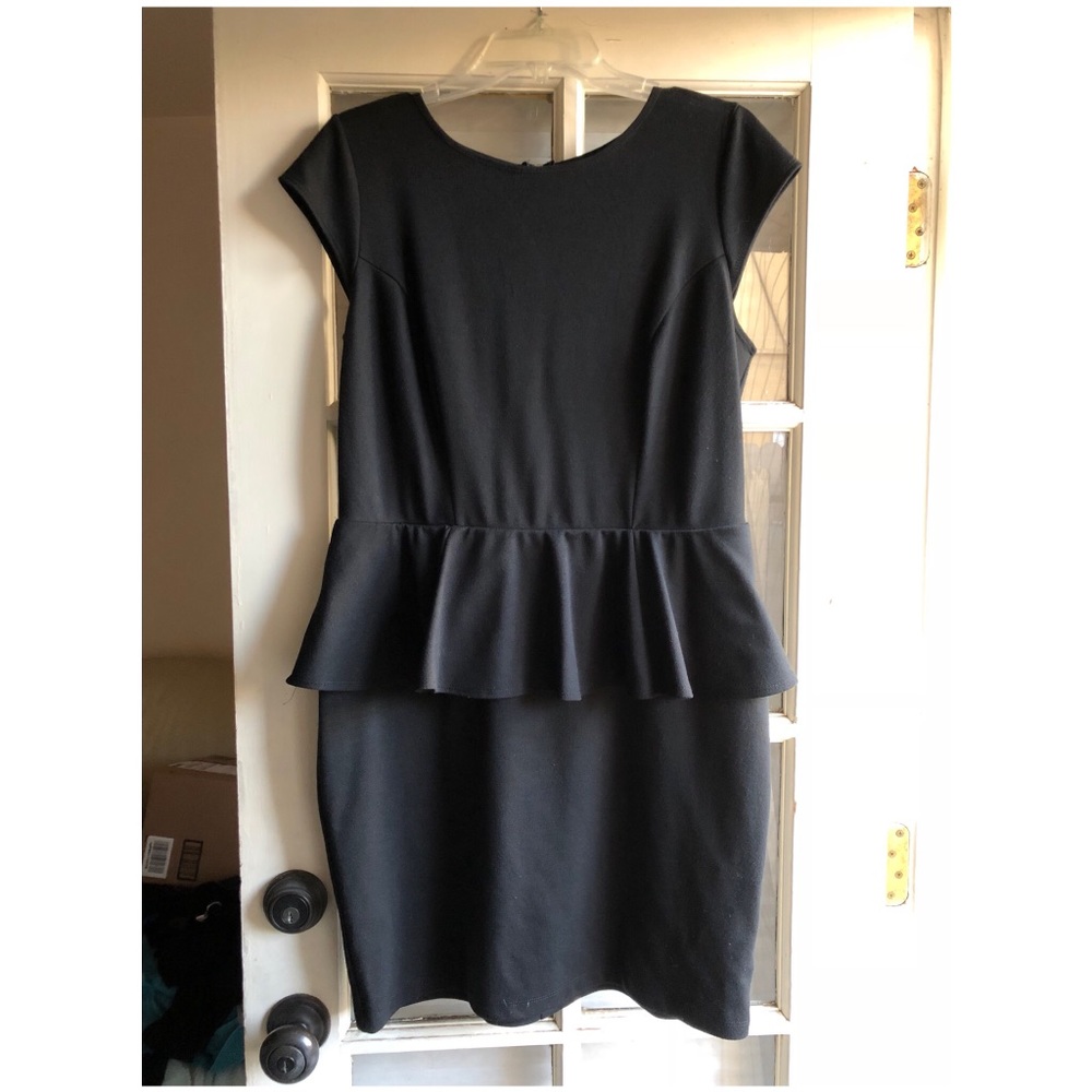 Black peplum dress